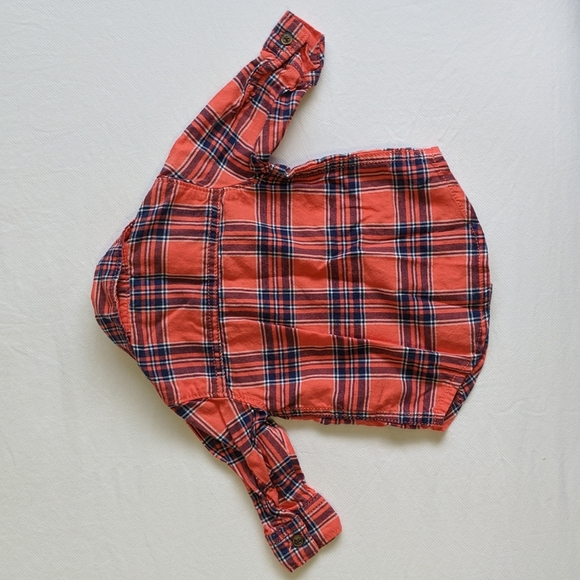 carter's plaid flannel button down shirt 3 months baby boy - Picture 5 of 5